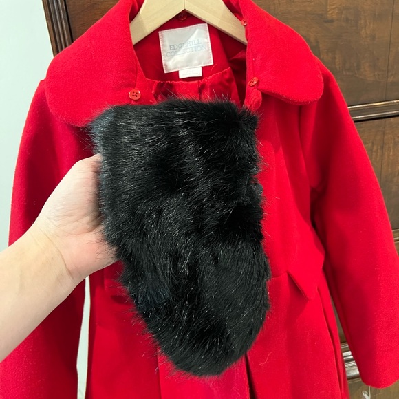 NWT Red Edgehill Collection Pea Coat - Little Girl size 6/6x - Picture 4 of 9